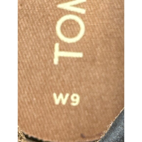 Toms Shaye  Womens Gray Suede & Black Patterned Slip-On Booties Low Heel Size 9W - Picture 9 of 12